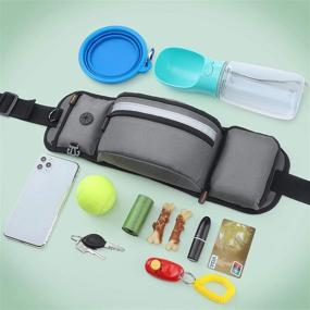 img 2 attached to 🐶 MalsiPree Dog Treat Pouch with Built-in Poop Bag Dispenser, Hidden Water Bottle Holder, and Hands-Free Waist Belt - Ideal for Training, Puppy Classes, Travel, Running, Walking, Hiking