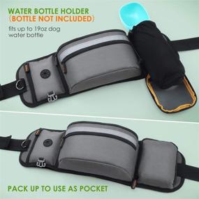 img 1 attached to 🐶 MalsiPree Dog Treat Pouch with Built-in Poop Bag Dispenser, Hidden Water Bottle Holder, and Hands-Free Waist Belt - Ideal for Training, Puppy Classes, Travel, Running, Walking, Hiking