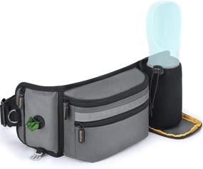 img 4 attached to 🐶 MalsiPree Dog Treat Pouch with Built-in Poop Bag Dispenser, Hidden Water Bottle Holder, and Hands-Free Waist Belt - Ideal for Training, Puppy Classes, Travel, Running, Walking, Hiking