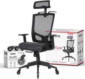 img 4 attached to 🪑 The Ultimate Ergonomic Task Chair: NOUHAUS ErgoTASK/Draft - Computer and Office Chair with Headrest and Wheels