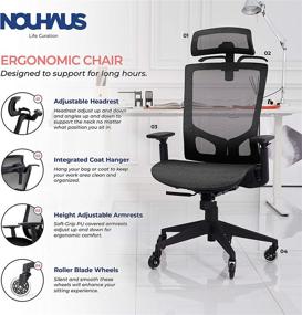 img 3 attached to 🪑 The Ultimate Ergonomic Task Chair: NOUHAUS ErgoTASK/Draft - Computer and Office Chair with Headrest and Wheels