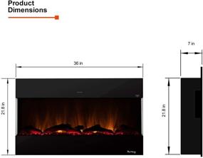 img 1 attached to 🔥 e-Flame USA Hampshire 36-inch Wall Mount Electric Fireplace - LED Flame Effect & Timer - 3-D Logs - 2021 Model