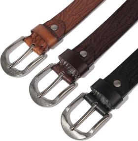 img 1 attached to 👖 Genuine Leather Casual Khakis: The Ultimate Belt Accessory for Men