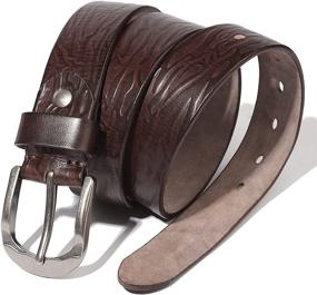 img 2 attached to 👖 Genuine Leather Casual Khakis: The Ultimate Belt Accessory for Men