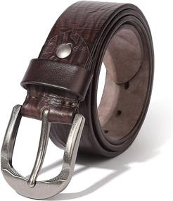 img 4 attached to 👖 Genuine Leather Casual Khakis: The Ultimate Belt Accessory for Men