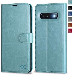 img 4 attached to OCASE Samsung Galaxy S10 Case [ Card Slot ] [ Kickstand ] [TPU Shockproof Interior ] Leather Flip Wallet Case For Samsung Galaxy S10 Devices (Mint Green)