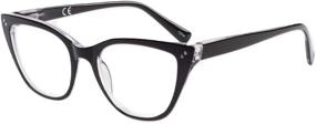 img 3 attached to Stylish Large Reading Glasses by In Style Eyes - Classic Cateye Design in Black - 1.25x Magnification