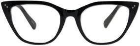 img 4 attached to Stylish Large Reading Glasses by In Style Eyes - Classic Cateye Design in Black - 1.25x Magnification