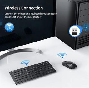 img 3 attached to 💻 Беспроводная клавиатура и мышь TECKNET 2.4 ГГц комбо: Ультратонкие, портативные, компактные | Маленькие клавиатуры с мышью с 3 уровнями DPI | Идеально подходит для ПК, настольного компьютера, ноутбука, Windows XP/Vista/7/8/10, Mac