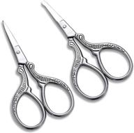 hitopty small grooming scissors - stainless steel beauty shears for facial, nose hair, eyebrow, beard, mustache trimming - rounded and pointed - safety design - 2 pack with storage bag logo