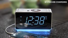 img 3 attached to 🕰️ High-Quality iTOMA CKS708 Alarm Clock Radio: Bluetooth Speaker, Digital FM Radio, Dual Alarms, Snooze, Dimmer Control & USB Charging Output
