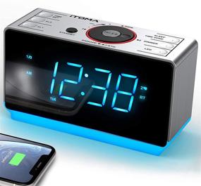 img 4 attached to 🕰️ High-Quality iTOMA CKS708 Alarm Clock Radio: Bluetooth Speaker, Digital FM Radio, Dual Alarms, Snooze, Dimmer Control & USB Charging Output