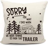 🏕️ trailer throw pillow case, campers gifts, camper decor - apology edition: 18 x 18 inch trailer pillow decorative cotton linen cushion cover for sofa couch bed логотип