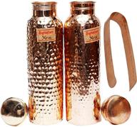 🔑 premium bona fide copper bottles: 1000ml leak-proof, joint-free with pure copper tong logo