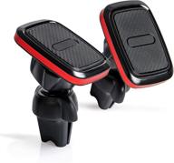 2 pack magnetic air vent mount for iphone, samsung and other smartphones - 360 degree swivel, quick release holder for car logo