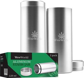 img 4 attached to 🔒 WeeWorld 2-Pack 120ml Aluminum Stash Jars - Discreet Airtight Canisters for Herbs, Odor-Free Preserving and Portable Storage