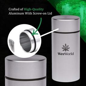 img 1 attached to 🔒 WeeWorld 2-Pack 120ml Aluminum Stash Jars - Discreet Airtight Canisters for Herbs, Odor-Free Preserving and Portable Storage