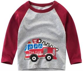 img 2 attached to Organic Cotton Toddler Truck T-Shirts by Warmbaby - Boys' Clothing