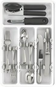 img 4 attached to 🍴 Efficiently Organize Your Utensils with OXO Good Grips Expandable Utensil Organizer, 9.75 inches, White