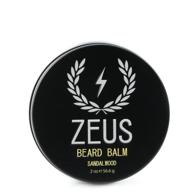 бальзам для бороды zeus для мужчин - натуральный кондиционер (2 унции) - уход за лицом с ароматом сандалового дерева. логотип