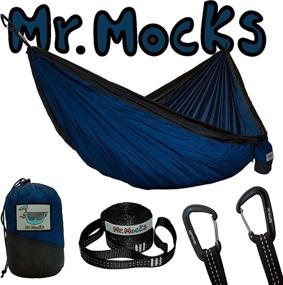 img 4 attached to 🌙 Mr. Mocks Midnight Rider Double Hammock: Lightweight, Water Resistant, Tree Straps, Carabiners - Ideal for Travel Camping