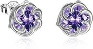 💎 sophisticated sterling silver flower stud earrings: stunning austria crystal jewelry gifts for women logo