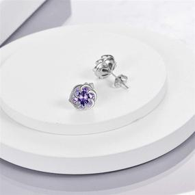 img 2 attached to 💎 Sophisticated Sterling Silver Flower Stud Earrings: Stunning Austria Crystal Jewelry Gifts for Women