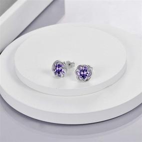 img 3 attached to 💎 Sophisticated Sterling Silver Flower Stud Earrings: Stunning Austria Crystal Jewelry Gifts for Women