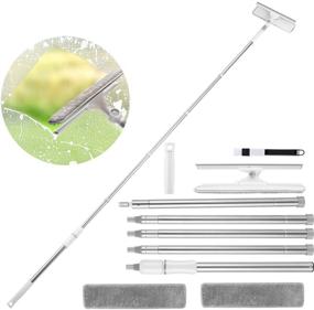 img 4 attached to 🧼 Efficient Window Squeegee Cleaner: Homga 2 in 1 Combo Set for Indoor Outdoor Window Shower Door Car Windshield with Extension Pole & 180° Rotary Head