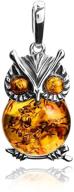 amber sterling silver owl pendant logo