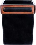 dacasso walnut leather waste basket logo