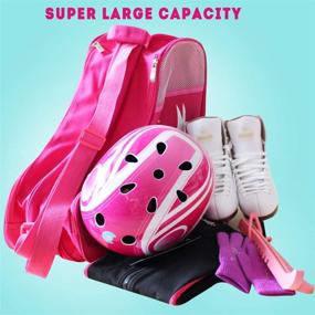 img 1 attached to 🛼 Ice Skate Bag Girls: Spacious Roller Skate, Inline Skate, and Ski Boot Bag with Multiple Pockets for Kids and Adults