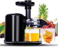 🍎 raccoon slow masticating juicer - cold press extractor with reverse function, quiet motor, easy to clean, bpa-free, juice recipes for vegetables and fruits - classic black логотип