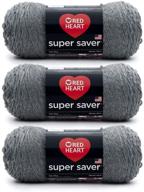 ❤️ red heart e300-400 super saver yarn - grey heather logo