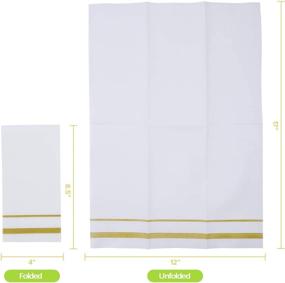 img 3 attached to 🧻 200 Pack of Disposable Guest Towels: Linen-Feel Paper Hand Towels for Kitchen, Parties, Weddings, Dinners, or Events - Decorative Bathroom Hand Napkins in White and Gold