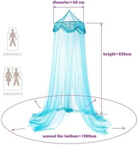 img 2 attached to 🦋 OctoRose Teal Blue Butterfly Bed Canopy Mosquito NET for Crib, Twin, Full, Queen, King