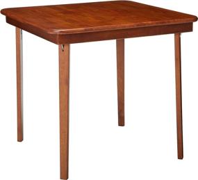 img 4 attached to 🔍 Enhanced SEO: STAKMORE Cherry Finish Straight Edge Folding Card Table - 32" Square