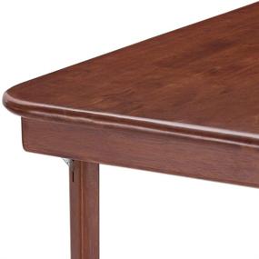 img 1 attached to 🔍 Enhanced SEO: STAKMORE Cherry Finish Straight Edge Folding Card Table - 32" Square