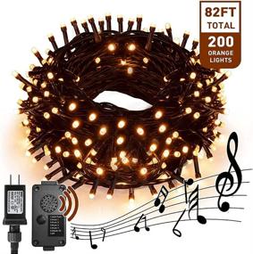 img 3 attached to EAMBRITE Halloween Decorations 82Ft 200LT String Lights with Spooky Music, Infrared 🎃 Motion Sensor Controller, Twinkle Waterproof for Indoor/Outdoor Tree Party Yard Decorations - Orange Color