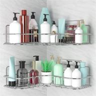 🚿 stainless steel corner shower caddy (2-pack) - durable shower shelf with strong adhesives for organized storage in bathrooms, toilets, kitchens, and dorms logo