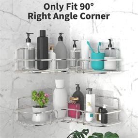 img 2 attached to 🚿 Stainless Steel Corner Shower Caddy (2-Pack) - Durable Shower Shelf with Strong Adhesives for Organized Storage in Bathrooms, Toilets, Kitchens, and Dorms