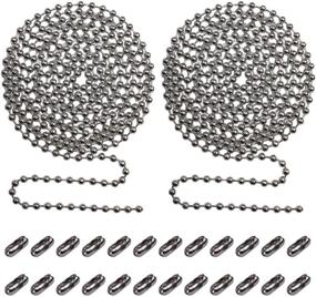 img 4 attached to 🔗 Beaded Pull Chain Extension for Ceiling Fan or Light (Pack of 2) - 10ft Roller Chain with Connectors (Silver, 3.2mm Diameter)