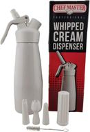 chef-master 90068 whip cream dispenser: professional grade whipping cream dispenser for waffles, coffee, and cakes - 0.5-liter / 1 pint capacity (white) логотип