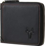 secure and stylish: wallets zipper blocking leather bifold ensures protection logo