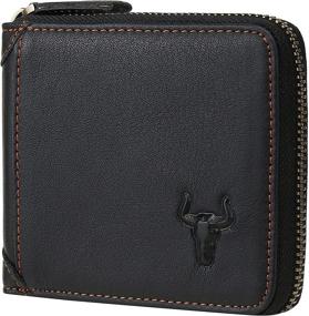 img 4 attached to Secure and Stylish: Wallets Zipper Blocking Leather Bifold Ensures Protection