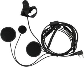 img 4 attached to 🏍️ eoocvt 2 PIN Full Face Motorcycle Bike Headset Earpiece Mic for Kenwood BaoFeng WouXun PuXing Linton Two Way Radio Walkie Talkie - Black: A Perfect Communication Solution for Motorcycle Enthusiasts