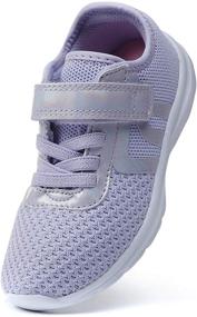img 3 attached to PromArder Toddler Little Running Sneakers Girls' Shoes and Athletic: Stylish and Supportive Footwear for Active Kids