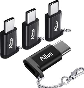 img 4 attached to 🔌 4-Pack Ailun USB Type C Adapter with Keychain - Sync and Charge for Galaxy s20, s20+, S20Ultra, S10, S9 Plus, MacBook, ChromeBook, and More Type C Port Devices