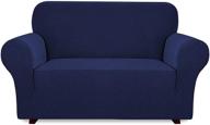 🛋️ icover navy loveseat sofa slipcover: high stretch, machine washable, non-slip furniture protector logo