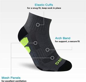 img 2 attached to 🏃 Bering Men's Performance Athletic Ankle Running Socks (6 Pack): Superior Comfort and Durability for Active Men